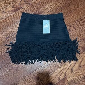 NWT Zara Textured Fringe Mini Skirt